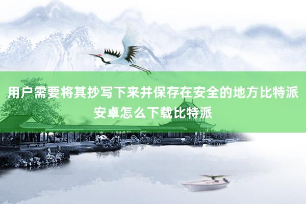 用户需要将其抄写下来并保存在安全的地方比特派安卓怎么下载比特派