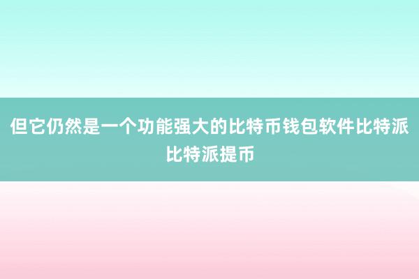 但它仍然是一个功能强大的比特币钱包软件比特派比特派提币