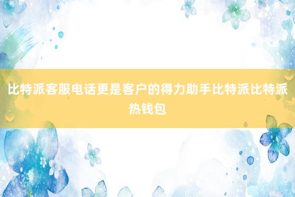 比特派客服电话更是客户的得力助手比特派比特派热钱包