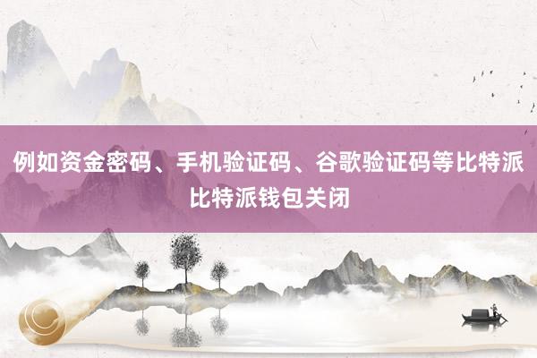 例如资金密码、手机验证码、谷歌验证码等比特派比特派钱包关闭