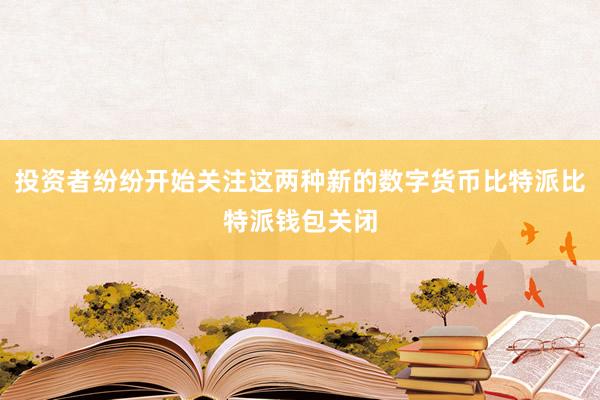 投资者纷纷开始关注这两种新的数字货币比特派比特派钱包关闭