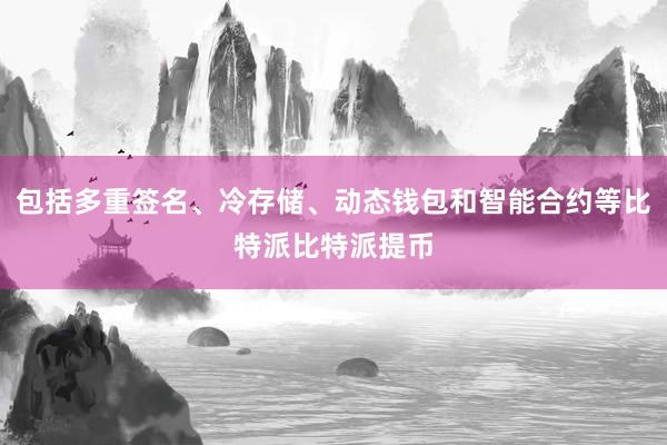 包括多重签名、冷存储、动态钱包和智能合约等比特派比特派提币