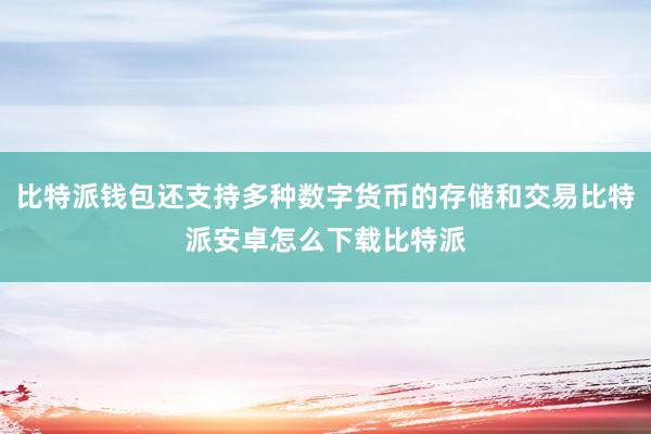 比特派钱包还支持多种数字货币的存储和交易比特派安卓怎么下载比特派