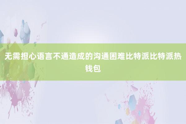 无需担心语言不通造成的沟通困难比特派比特派热钱包