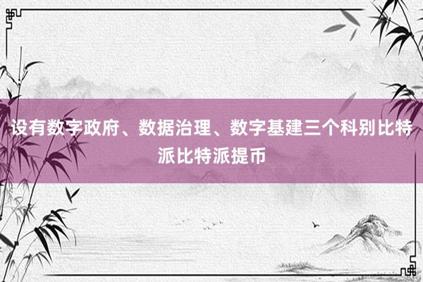 设有数字政府、数据治理、数字基建三个科别比特派比特派提币