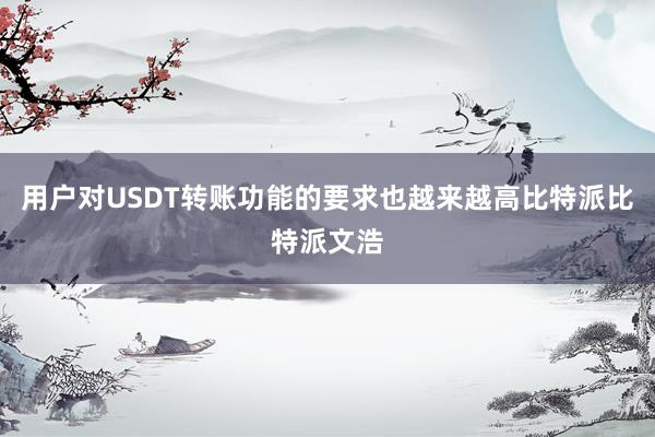 用户对USDT转账功能的要求也越来越高比特派比特派文浩