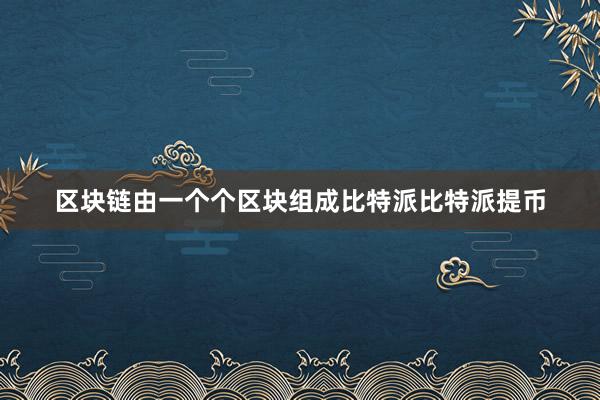 区块链由一个个区块组成比特派比特派提币