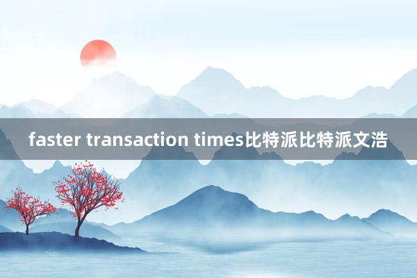 faster transaction times比特派比特派文浩