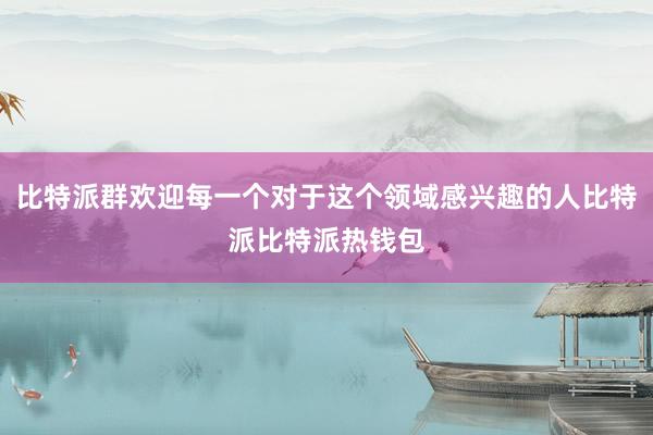 比特派群欢迎每一个对于这个领域感兴趣的人比特派比特派热钱包