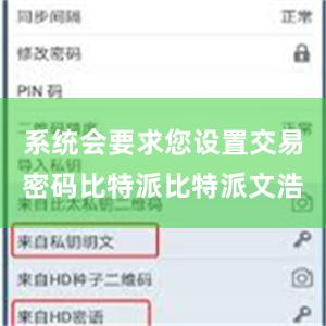系统会要求您设置交易密码比特派比特派文浩