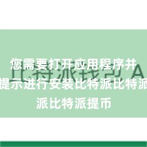 您需要打开应用程序并按照提示进行安装比特派比特派提币