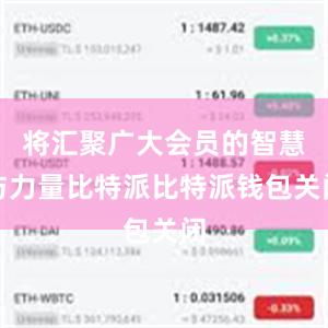 将汇聚广大会员的智慧与力量比特派比特派钱包关闭