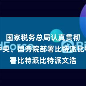 国家税务总局认真贯彻落实党中央、国务院部署比特派比特派文浩